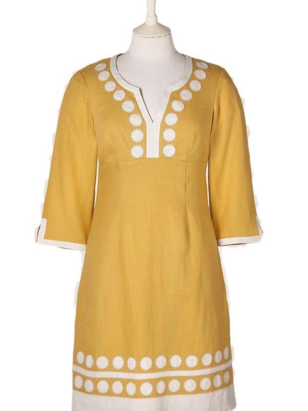 100 % Linen Boden Mustard Yellow Linen Dress - Picture 9 of 14